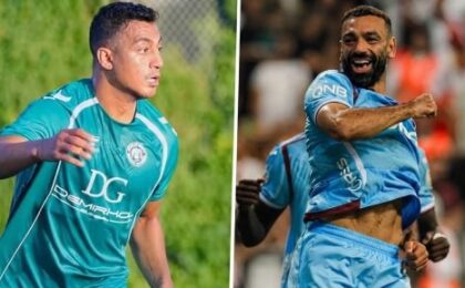 محمد صلاح ومصطفى محمد قبل مباراة طرابزون سبور وكونيا سبور في الدوري التركي