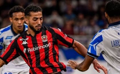محمد عبد المنعم مدافع نيس ومنتخب مصر قبل مواجهة ليون في الدوري الفرنسي